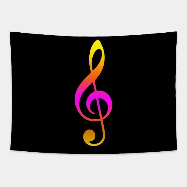 Neon Music Note Tapestry by Kelly Louise Art