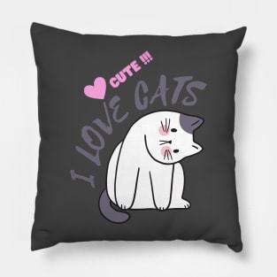 I Love Cute Cats Cats Lover Animal Lover Pets Lover Pillow