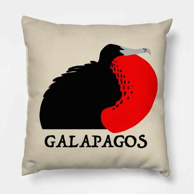 Galapagos Frigate Bird Pillow by SNK Kreatures