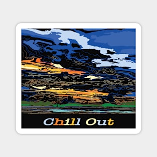 Chill out retro sky sun and sea beautiful natural Magnet