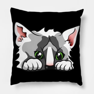 Cute Cat Lurking Funny Kitten Pillow