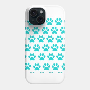 TURQUOISE ANIMAL PAW PRINT PATTERN Phone Case