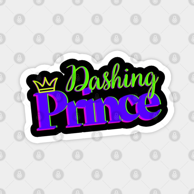 Neon Royal Family Group Series - Dashing Prince Magnet by Jazzamuffin Studio