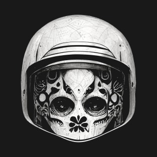 Day of the Dead Retro Helmet T-Shirt