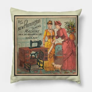 Vintage sewing machine advertisement with Victorian ladies Pillow