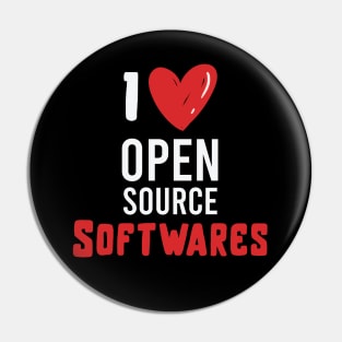 I love open source softwares / open source lovers / open source software Pin