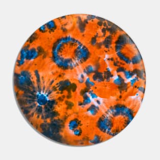 Orange and Blue Psychedelic Tie-Dye Pin