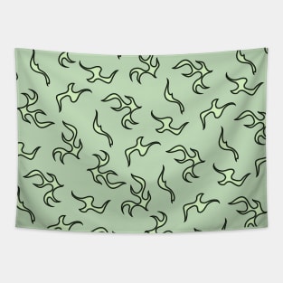 Green Flame Aesthetic Tapestry