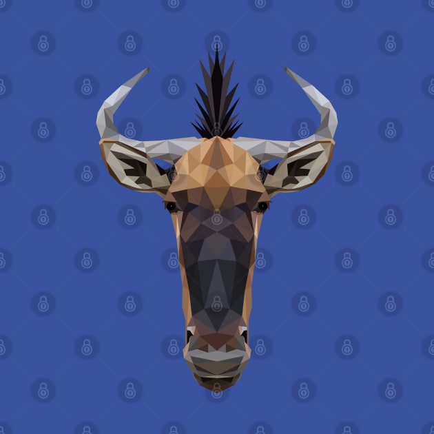 Wildebeest Low Poly Art by TheLowPolyArtist