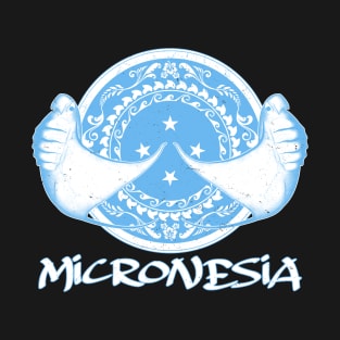 Manta Rays on Micronesian flag T-Shirt