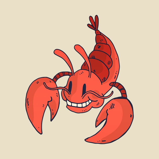 Cute Smiling Lobster Cartoon by SLAG_Creative