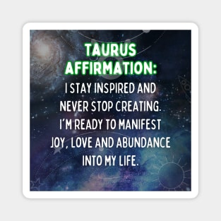 Taurus zodiac signs quote - Taurus Affirmations Magnet