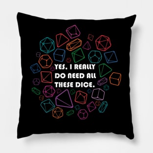 Yes, I Really Do Need All These Dice Pillow