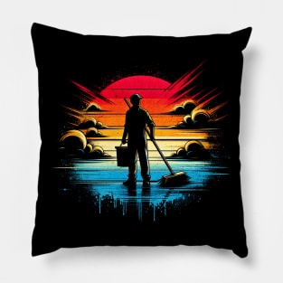 Janitor Untold Heroes Vintage Design Pillow