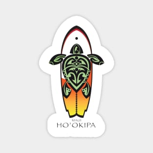 Tribal Turtle Tattoo Surfer Dude / Ho'okipa / Orange and Yellow Magnet