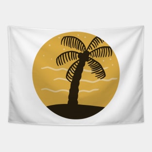 Coconut tree on sunset Tapestry