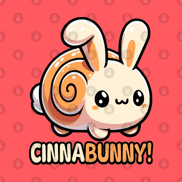 Cinnabunny! Cute Cinnamon Roll Bunny Rabbit Pun by Cute And Punny