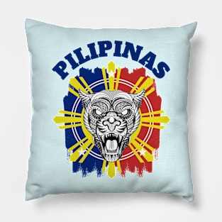 Tribal line Art Tiger x Philippine Flag Pillow