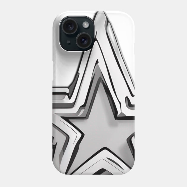 Shiny Silver Star Graphic No. 990 Phone Case by cornelliusy