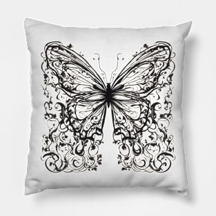 Flight of Grace The Majestic Butterfly Silhouette Pillow