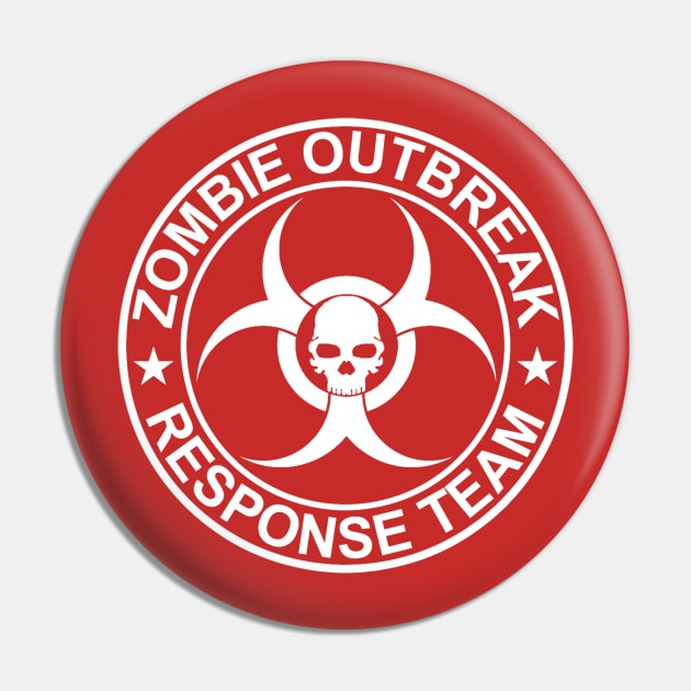 Zombie Outbreak Response Team Pin by geeklyshirts