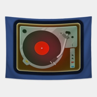 Retro record player DJ design Tapestry