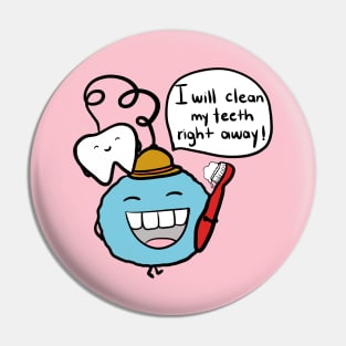 Blue Bubble and Molar (How do I brush my teeth?) Book Character Pin