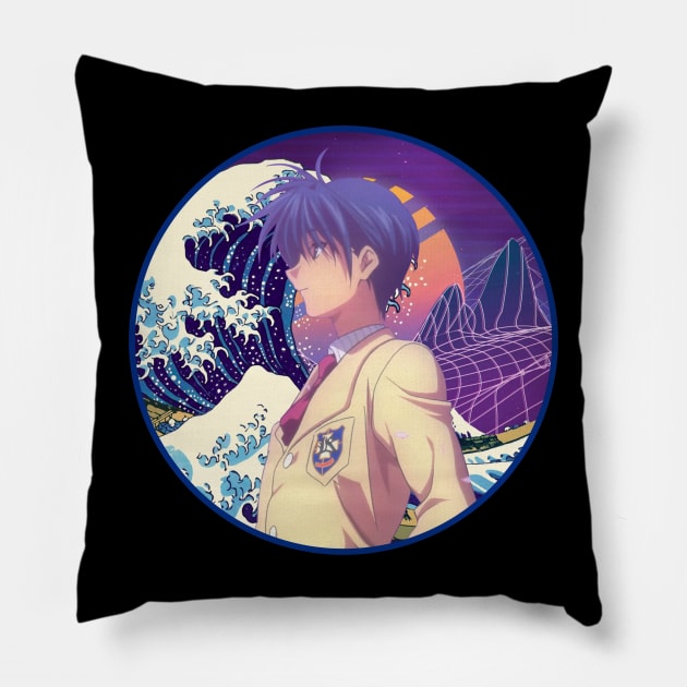 Graphic Art Tomoya Clannad Manga Pillow by Cierra Bauch