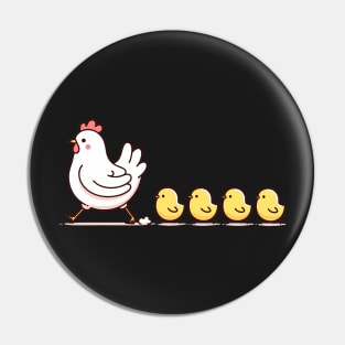 Little chicks follow chicken mom Pin