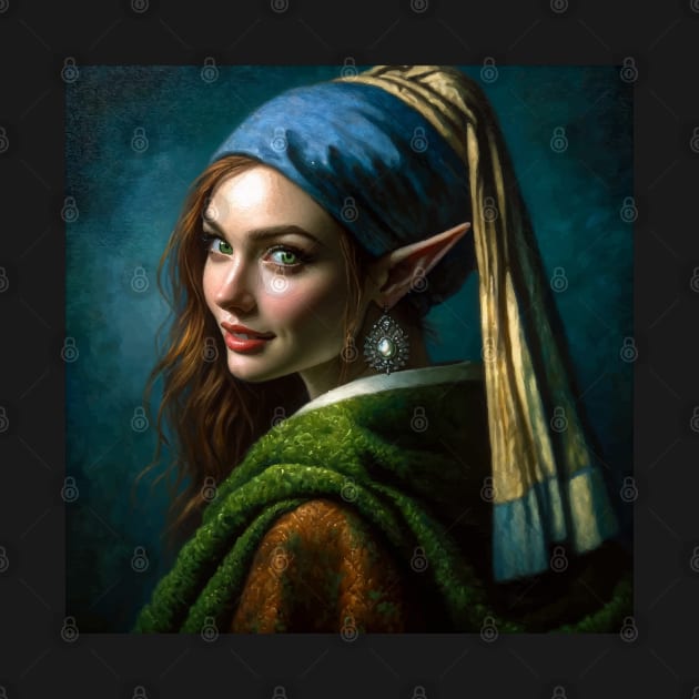 Enchanted Look: Elf Maiden - Vermeer's Pearl Reimagined by Edd Paint Something