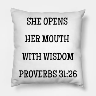 Bible Verse for Mom Proverbs 31:26 With Wisdom Pillow