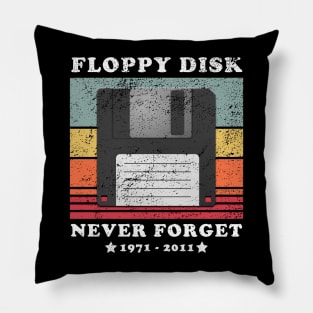 Never Forget Floppy Disk Retro Style Funny Pillow