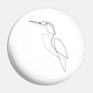 Kingfisher - one line bird Pin