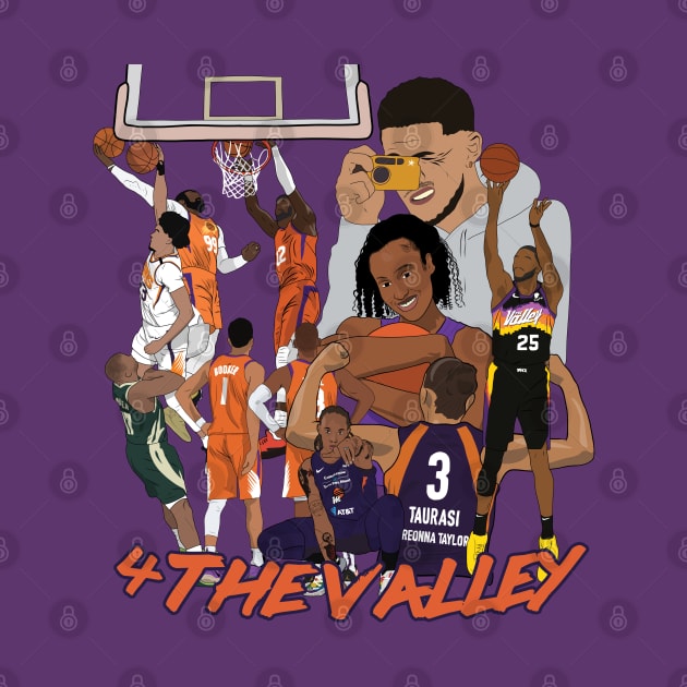 Phoenix Basketball 4 The Valley Suns Mercury Booker Taurasi by Hevding