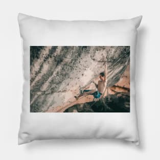 Adam Ondra Climbing Painting Pillow