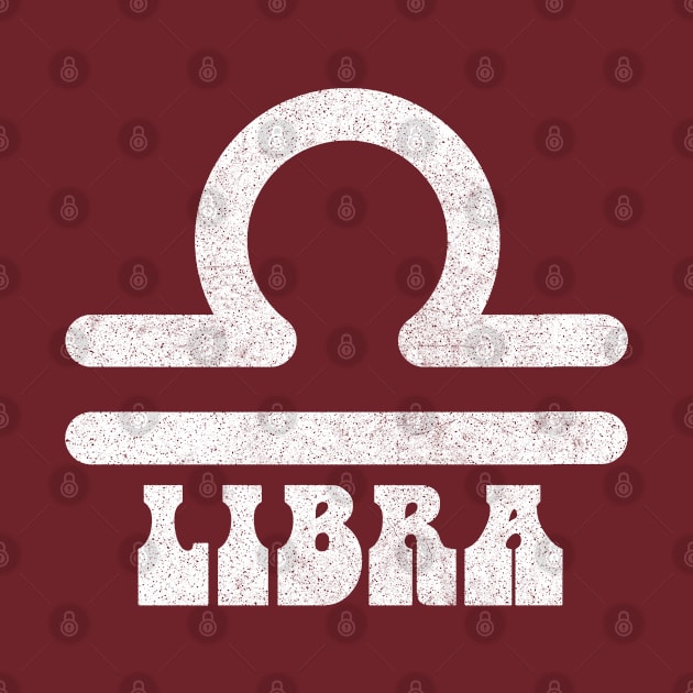 Libra / Retro Zodiac Symbol Faded-Style Design by CultOfRomance
