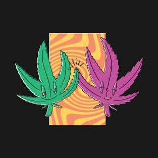 weed marijuana cannabis pot 420 medical marijuana high high five leaf hash T-Shirt