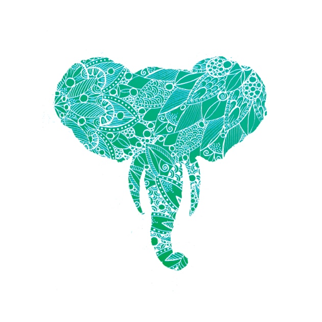 Turquoise Mandala Elephant by ZeichenbloQ