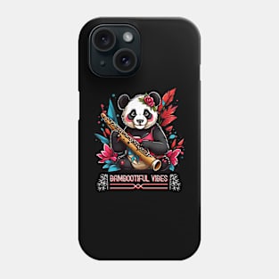 BAMBOOTIFUL VIBES ROCKABILLY PANDA BEAR PLAYING BAMBOO FLUTE Phone Case