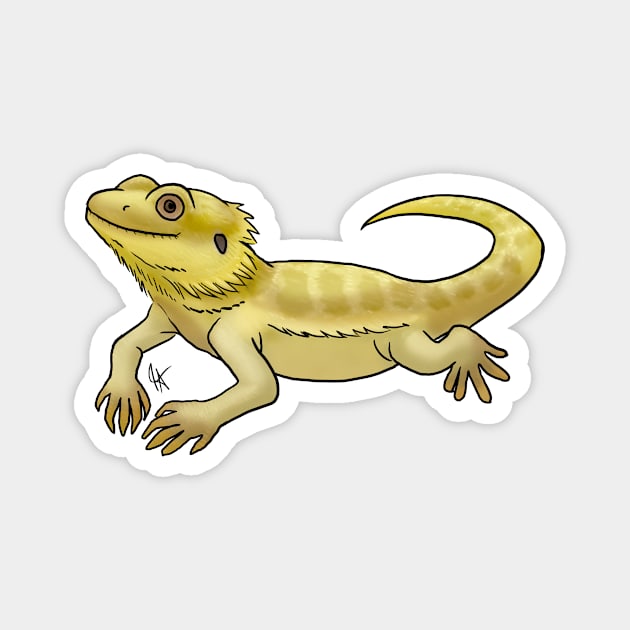 Reptile - Bearded Dragon - Yellow Morph Magnet by Jen's Dogs Custom Gifts and Designs