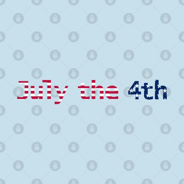 July the 4th Typography in Stars and Stripes Text by ellenhenryart