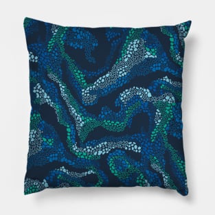 Blue Beach Waves Pillow