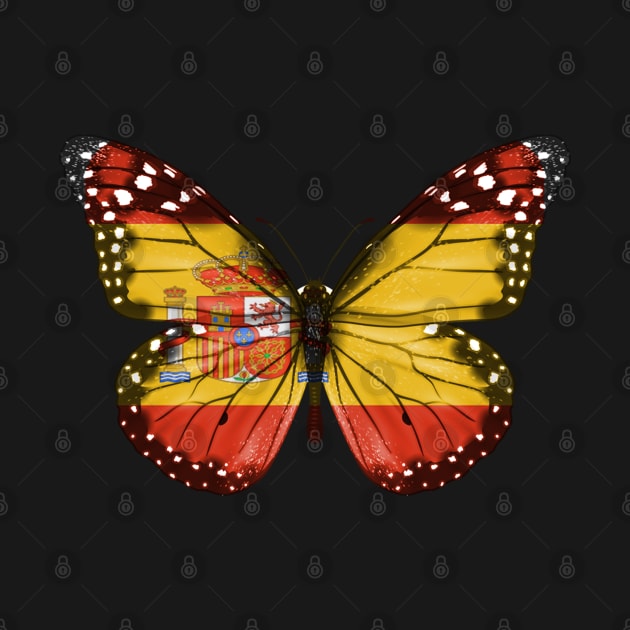 Spanish Flag  Butterfly - Gift for Spanish From Spain by Country Flags