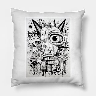 Cartoon Aardvark Graffiti #4 Pillow