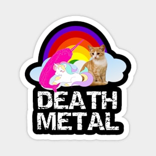 Death Metal Unicorn Narwhal Kitten Funny Heavy Metal Lover Shirt Magnet