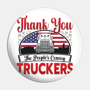 PEOPLES CONVOY US FLAG WASHINGTON DC 2022 RED BLACK WASHINGTON DC SKYLINE IN BACKGROUND Pin