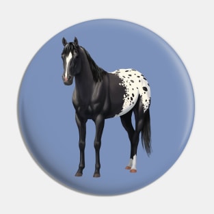 Black Quarter Horse Stallion Appaloosa Pin