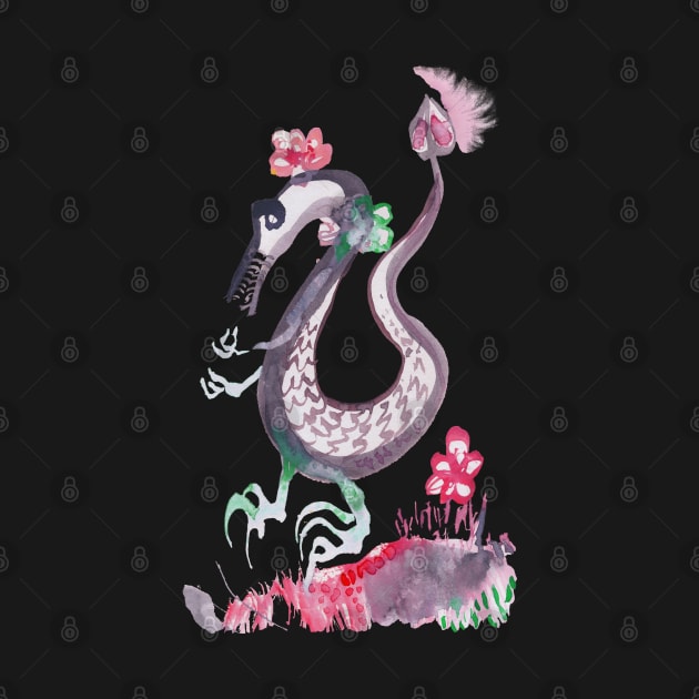 Grandma Dragon with Flowers by Sylke Gande