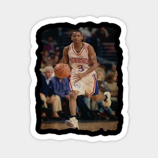 Young Allen Iverson in Sixers Magnet