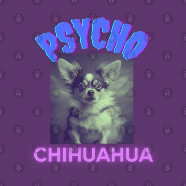PSYCHO CHIHUAHUA, dog lovert gift present ideas, funny doggo by Pattyld